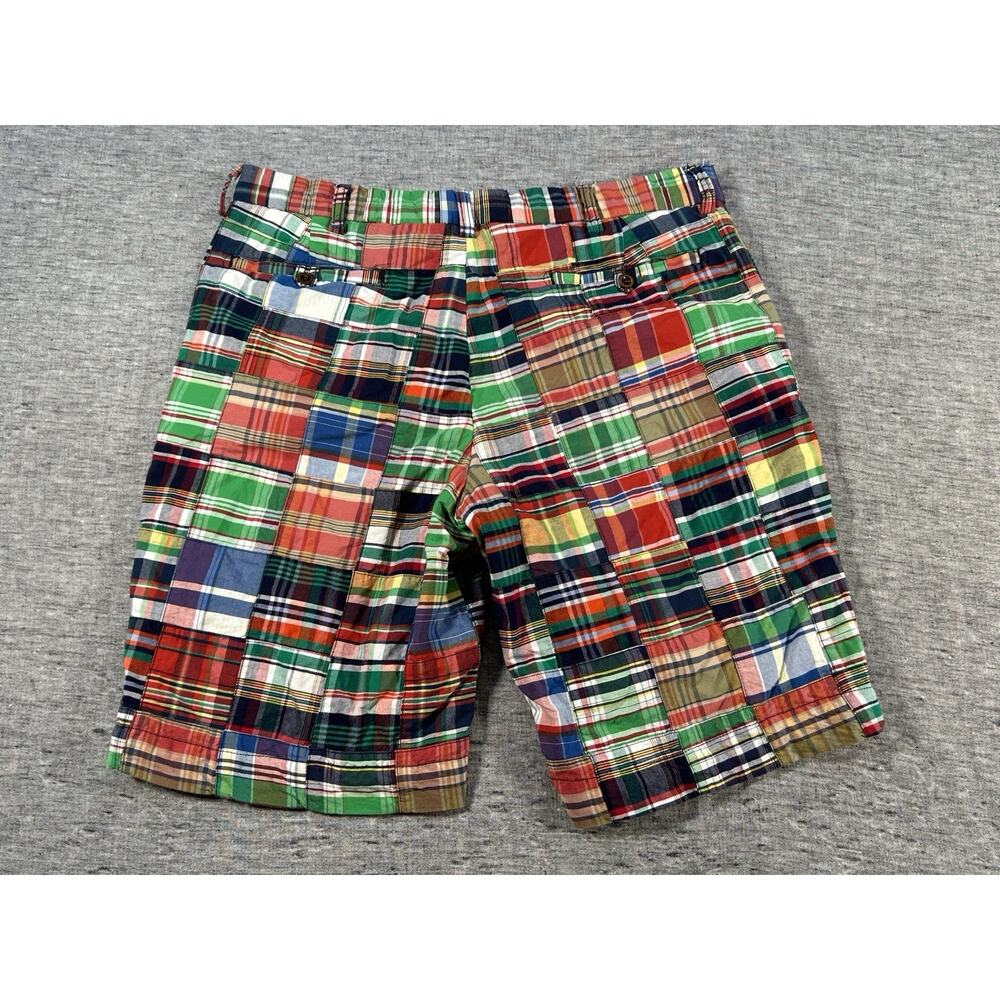 Polo Ralph Lauren Madras Patchwork Shorts Mens 36 10" Colorful Plaid Cotton - Picture 10 of 10